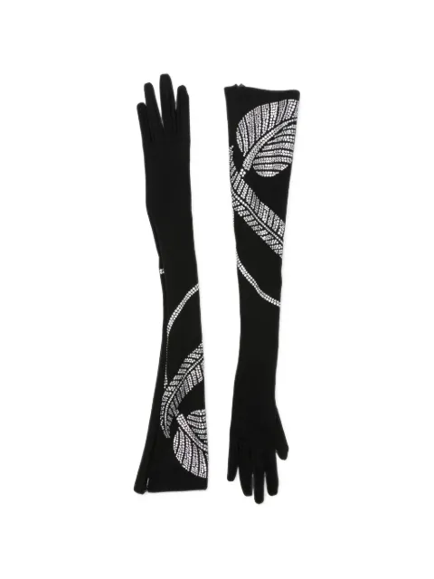 David Koma crystal-embellished long gloves Black SS26DKGLOVES03