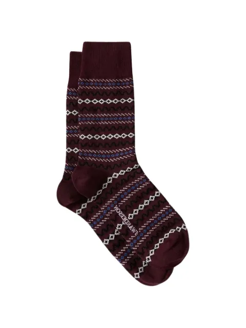 JW Anderson Fairisle mid-calf socks Red KW1502YN0474