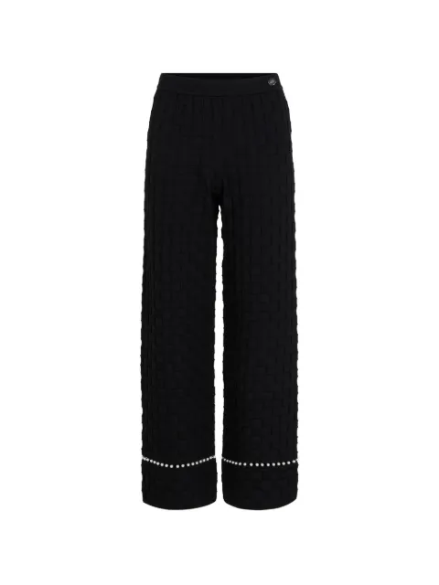 Karl Lagerfeld pearl-embellishment trousers Black B3W10082999
