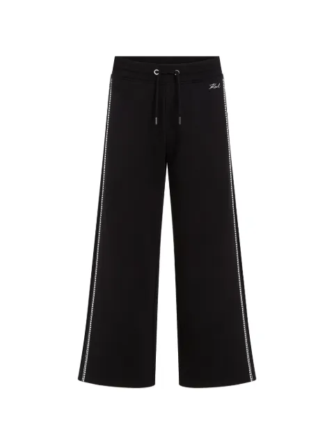 Karl Lagerfeld pearl-detail track pants Black B3W10081999