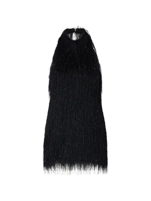 LIU JO short dress with frayed fabric Black CF6136J3996