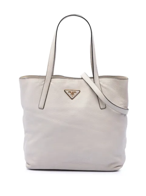 Prada Pre-Owned 2000-2013 Vitello Daino Open Convertible Tote satchel White 02PEX200ZZNMECIM