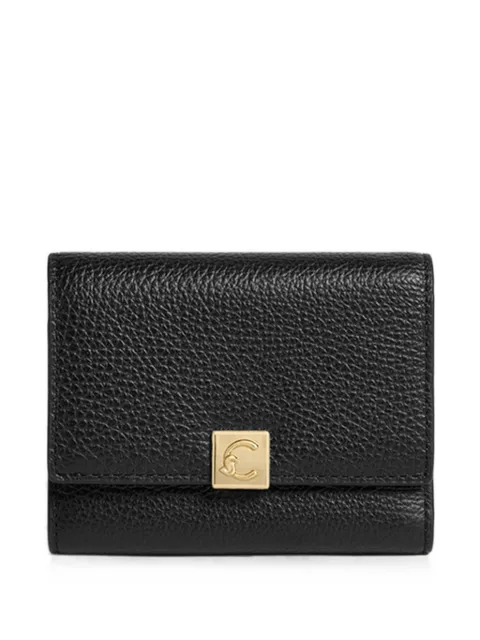 Coccinelle logo-plaque pebbled wallet Black E2VKP11F001