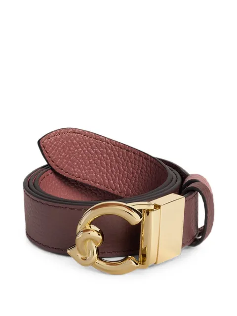 Coccinelle logo-plaque pebbled-leather belt Red E3SSM110601