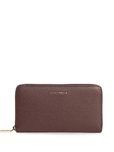 Coccinelle Metallic grained-leather wallet Brown E2MW5113201