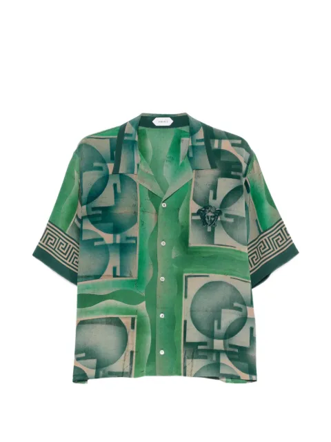 Versace printed crêpe de chine silk shirt Green 10257031A18726