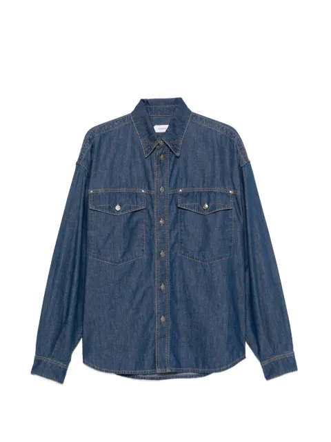 Versace logo-embroidered shirt Blue 10254401A18624