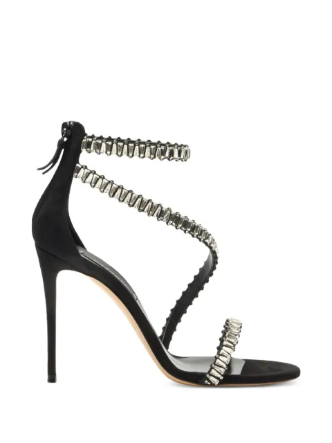 Casadei Julia Heaven crystal-embellished wrap-around sandals Black 1L491C1T0596C