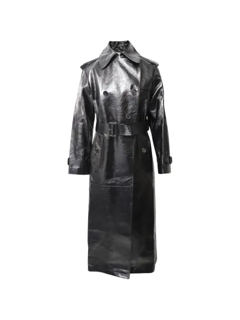 Mario Valentino Vintage double-breasted belted trench coat Black TONPUGBCL129692W
