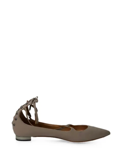 Aquazzura pointed-toe lace-up ballet flats Neutrals RFCPUGBSH757464W