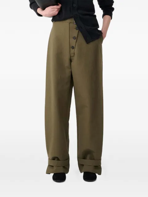 Studio Nicholson Faron belted adjustable-hem trousers Green FARONSNW1829
