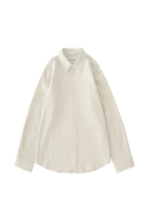 Studio Nicholson View seersucker striped shirt Neutrals VIEWSNM1126