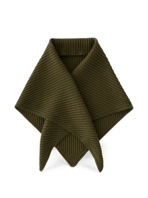 Studio Nicholson Isos ribbed cotton scarf Green ISOSSN1451USFINECOTTONRIBOLIVE