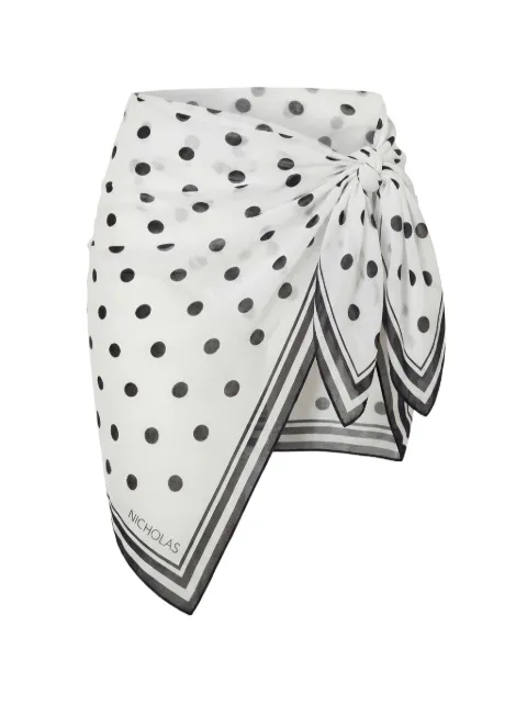 Nicholas Ursa mini sarong - ivory black polka dot White S26S0959PS