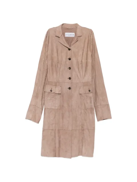 Dolce & Gabbana Pre-Owned 2000s single-breasted suede coat Neutrals DG900CFY