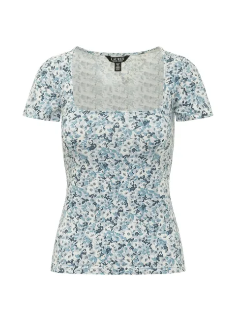 Lauren Ralph Lauren floral-print square-neck T-shirt White 200P13603