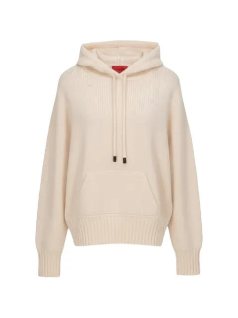 Isaia drawstring pouch-pocket hoodie White MG035DYD013020