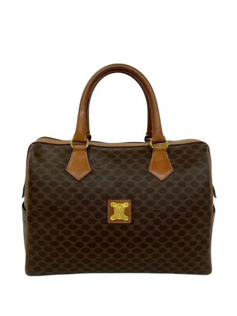 Celine Pre-Owned 1994 Macadam Coated Canvas boston bag Brown RJSJ5AF60ETNSX9X