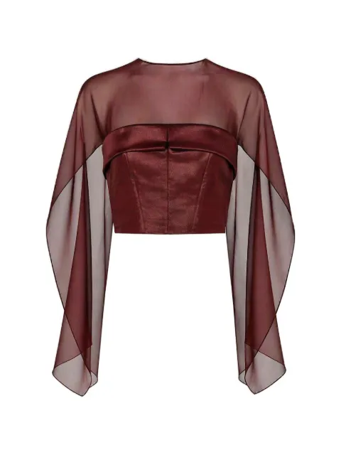 Alberta Ferretti sheer-panel corset blouse Red AEF262UA08106637