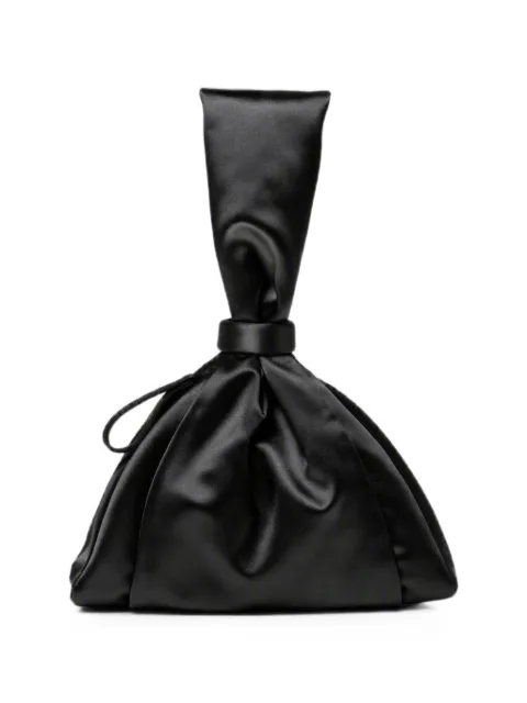 Alberta Ferretti satin knotted clutch bag Black AEF26251A84028202