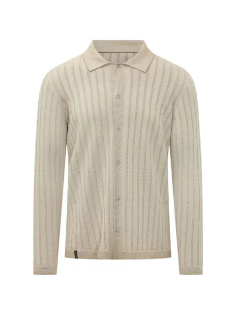 AROVESCIO ribbed-knit long-sleeve shirt Neutrals SS26F201M202702