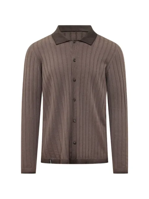 AROVESCIO ribbed long-sleeve shirt Brown SS26F201M202702