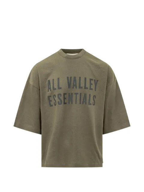 FEAR OF GOD ESSENTIALS Sport Mesh Merch T-shirt boxy fit Green RW00279