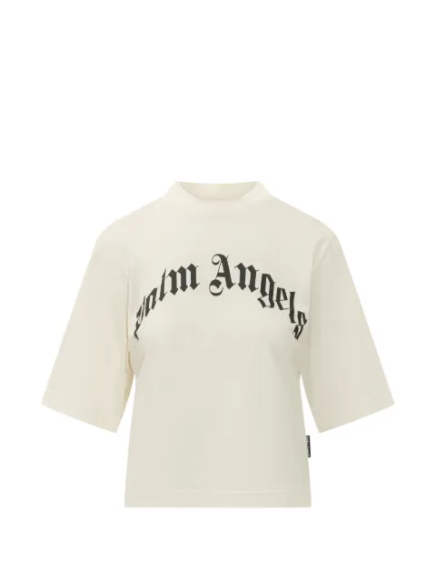 Palm Angels curved logo boxy T-shirt Neutrals PAWAA02F26JR01