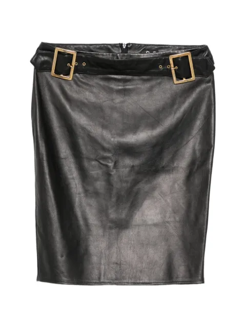 Dolce & Gabbana Pre-Owned 2000s belted leather skirt Black DG380CFW