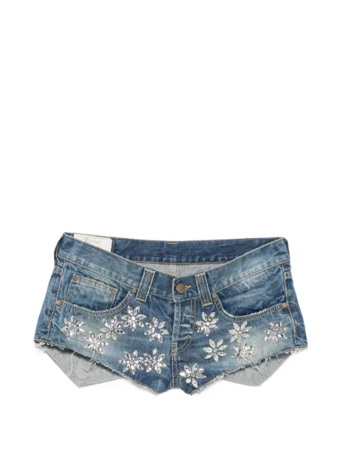DONDUP 2000s crystal-embellished denim shorts Blue DO250CFV