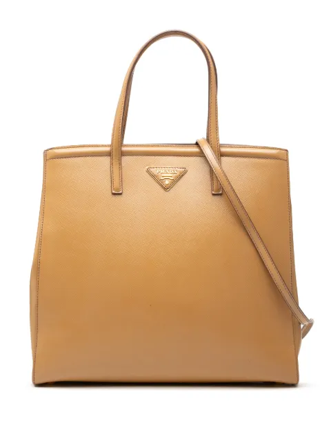 Prada Pre-Owned 2010-2026 Saffiano Vernice Parabole satchel Brown YDHAHHHWGONW4FQX