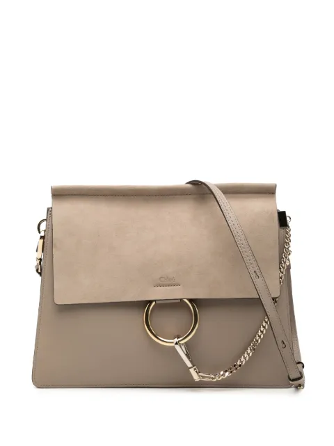 Chloé Pre-Owned 2020 Medium Calfskin and Suede Faye crossbody bag Brown VTXQPJ6EEI3XYAL2
