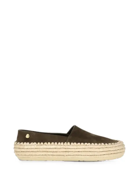 LOEWE Rio slippers in suede and raffia Green LBV3291X01