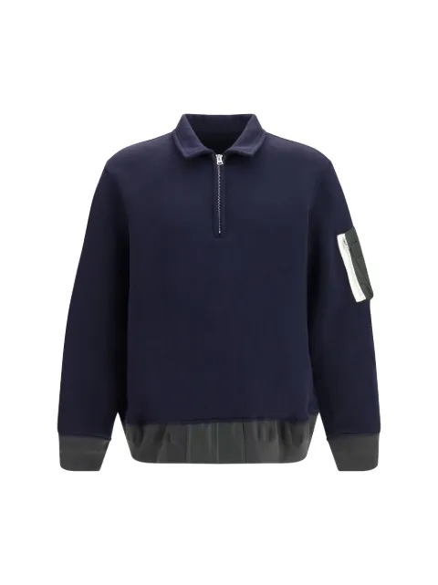 sacai half-zip polo shirt Blue 2604138M