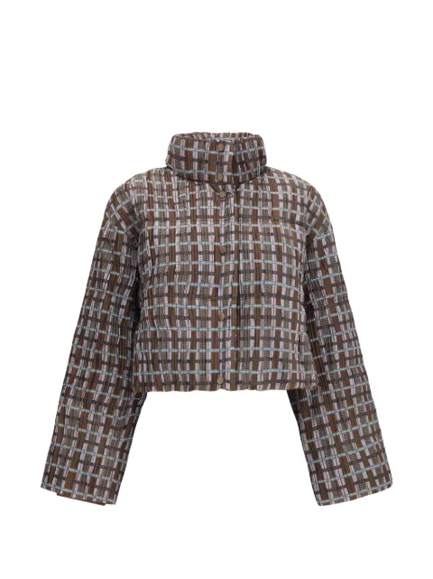 Gongdid Design tartan-pattern padded jacket Brown GD202