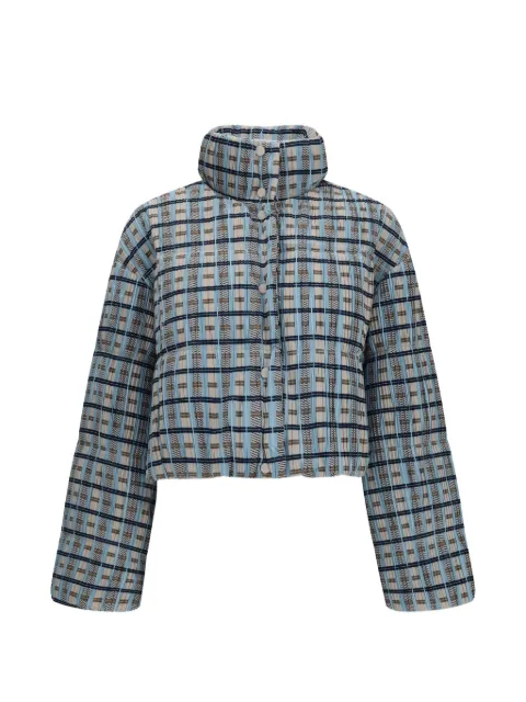 Gongdid Design tartan-pattern padded jacket Blue GD202