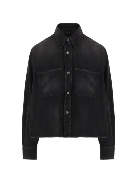 Haikure faded-effect raw-edge shirt Black HEW06104DF172