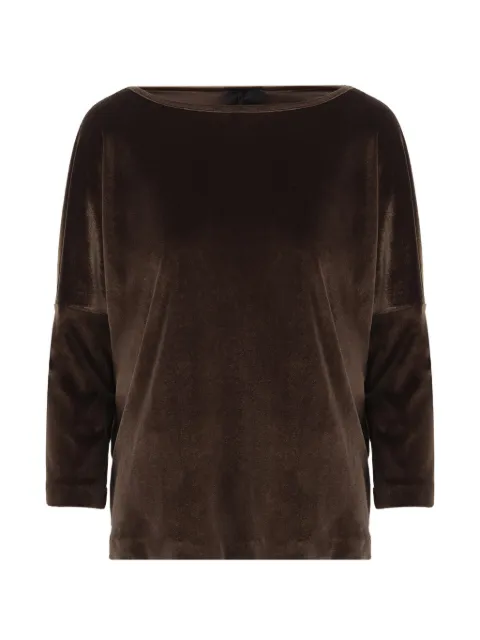 F.It velvet-effect boat-neck sweater Brown 3092