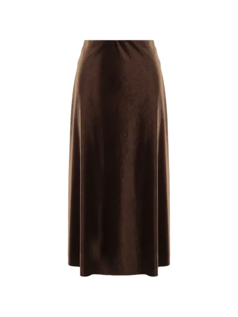 F.It velvet-effect high-waisted midi skirt Brown 23601647MORO