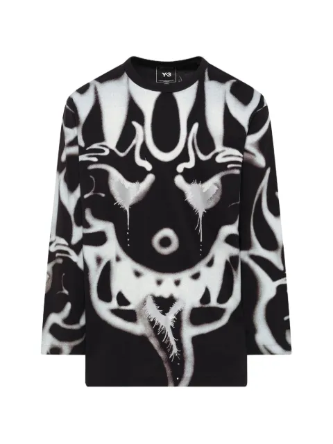 Y-3 Chito graphic long-sleeve T-shirt Black KQ8582