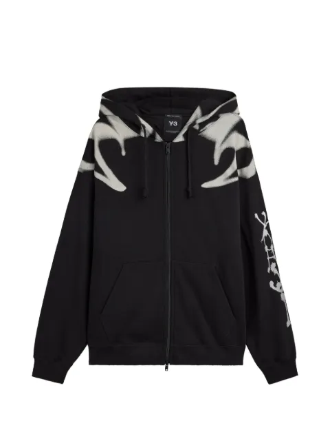 Y-3 Yaksha graphic zip-up hoodie Black KR1061