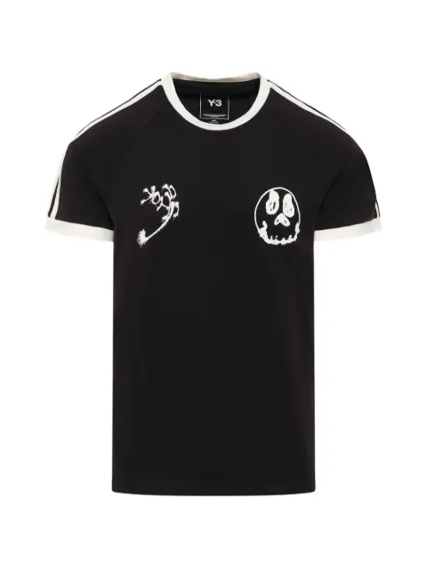 Y-3 skull-print 3-Stripes T-shirt Black KQ8577