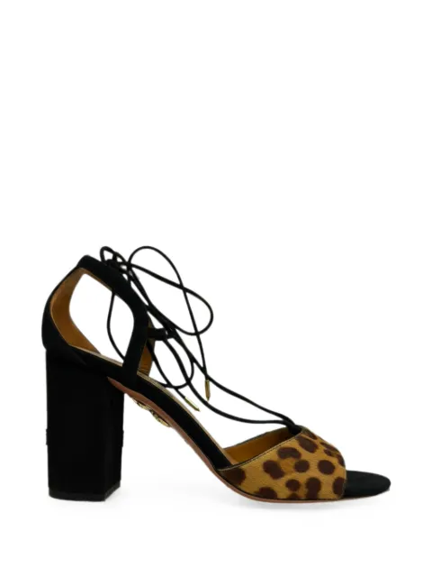 Aquazzura Austin lace-up sandals Black RFCPUGBSH757466W