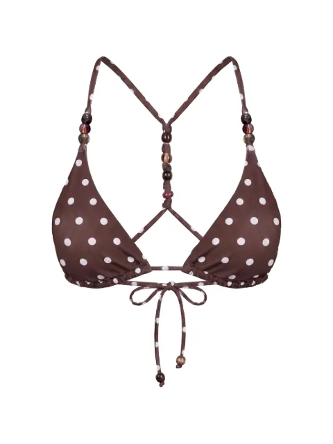 Nicholas Rita bikini top - espresso ivory polka dot Brown S26SB175NB