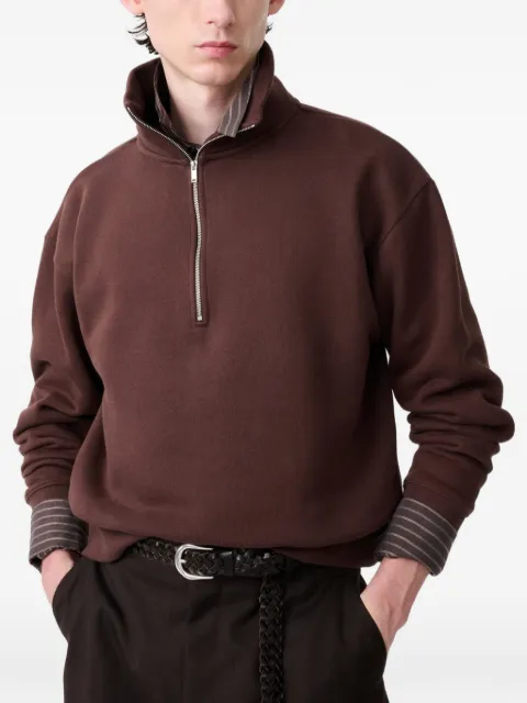 Studio Nicholson Thalen half-zip sweatshirt Brown THALENSN1869BRUSHEDFLEECE