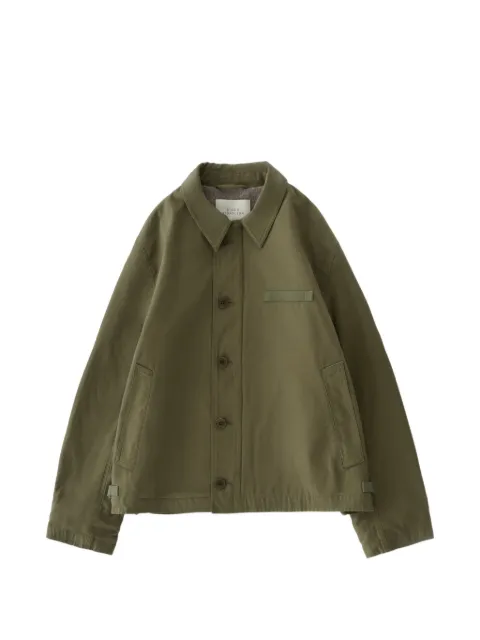 Studio Nicholson Linton military-inspired jacket Green LINTONSNM1543MILITARYSATINUTILITYGREEN
