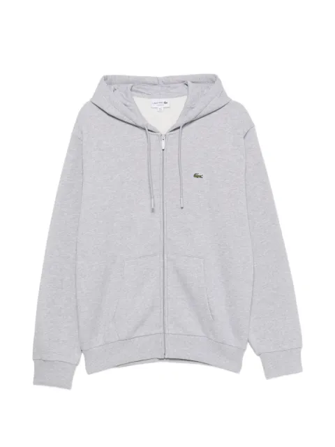 Lacoste logo-patch zip-up hoodie Grey SH8864