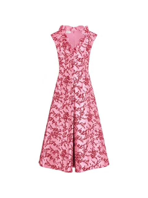 Alberta Ferretti floral-print ruffled midi dress Pink AEF262U04016647