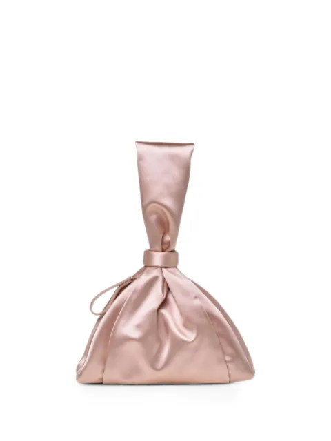 Alberta Ferretti satin-finish knotted clutch bag Pink AEF26251A84028202