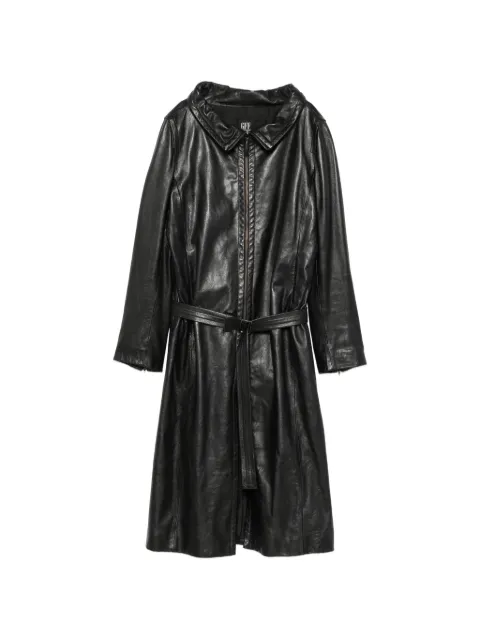 Gianfranco Ferré Pre-Owned 1990s belted leather coat Black GF900CFX